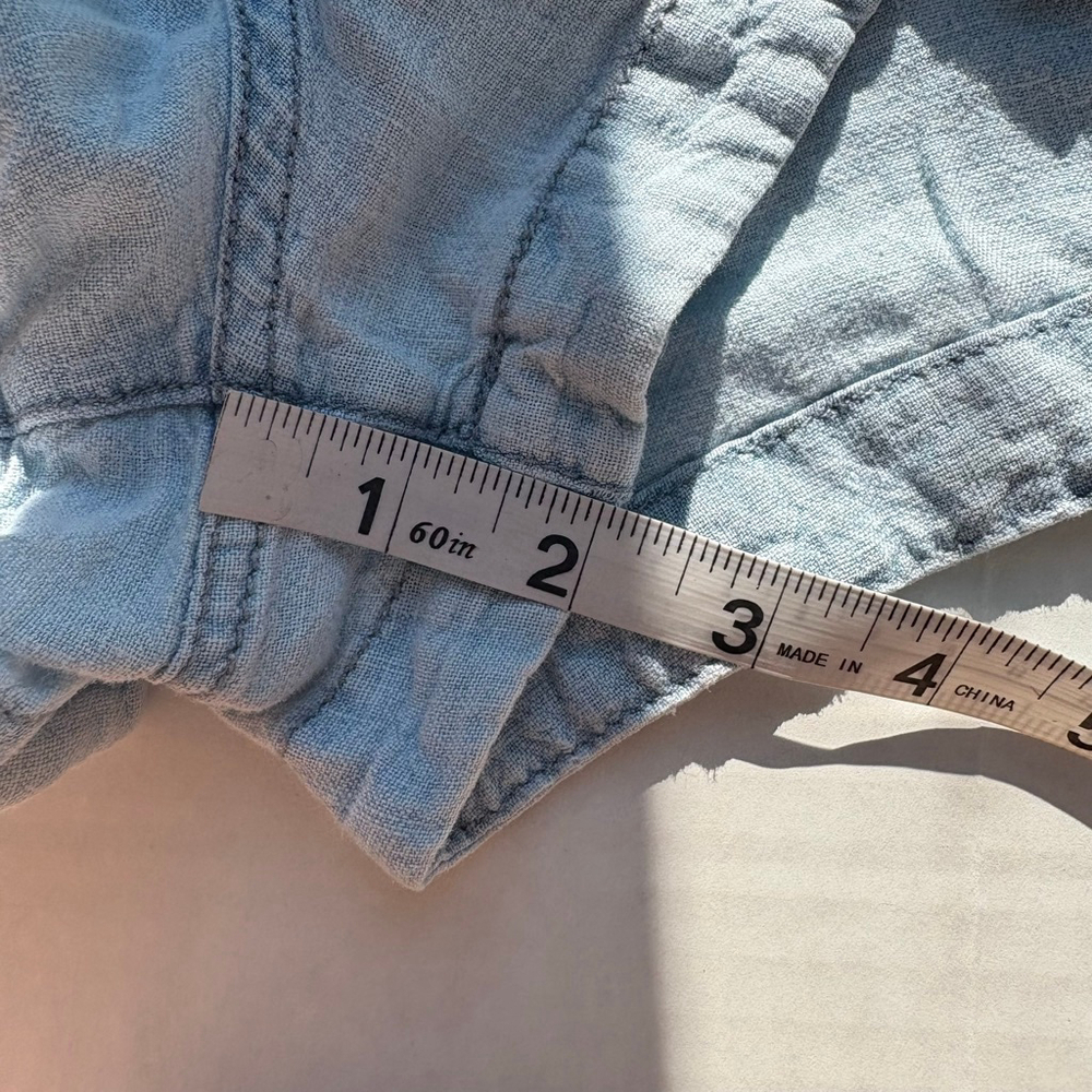 Women's Abercrombie & Fitch linen Light Blue High Waist Shorts S - Picture 12 of 13